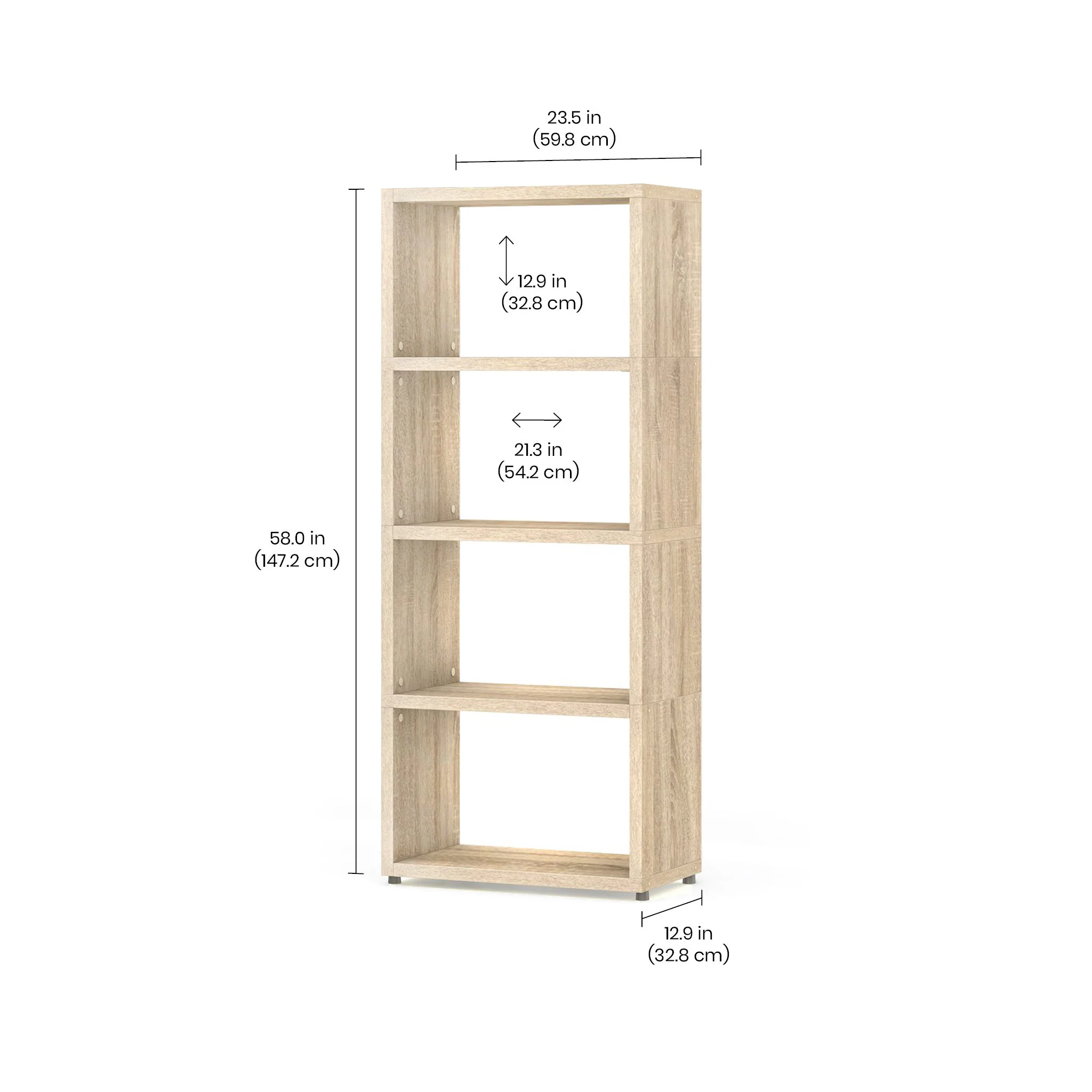 4 Cube Storage Unit – Durable, Modular Cube Shelf for Modern Organization BOON Cube Storage Shelf Rectangular 1x4 - Image 3