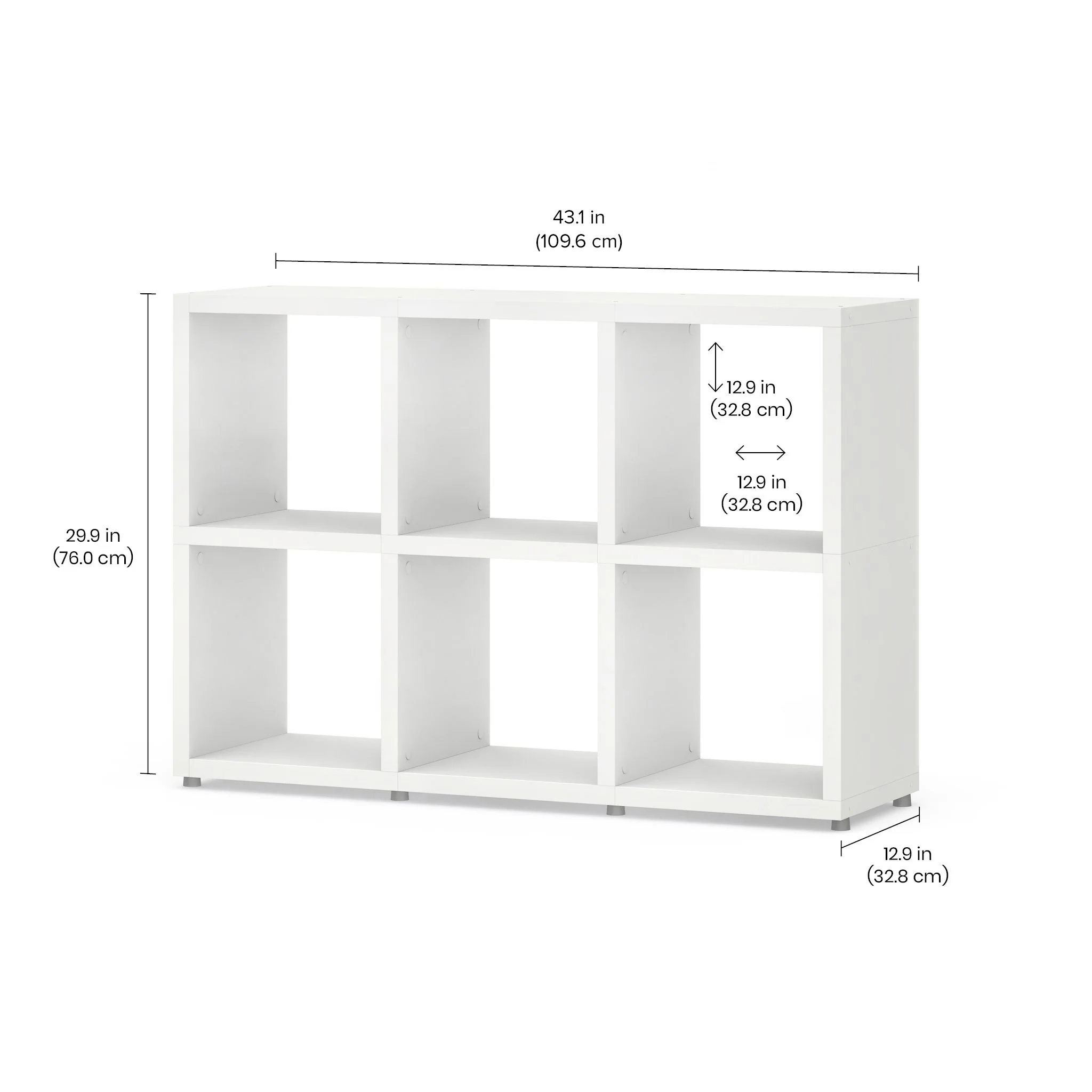 6 Cube Organizer Shelf – Modular, Durable Storage Solution for Home & Office BOON Cube Storage Shelf Square 3x2 - Image 3