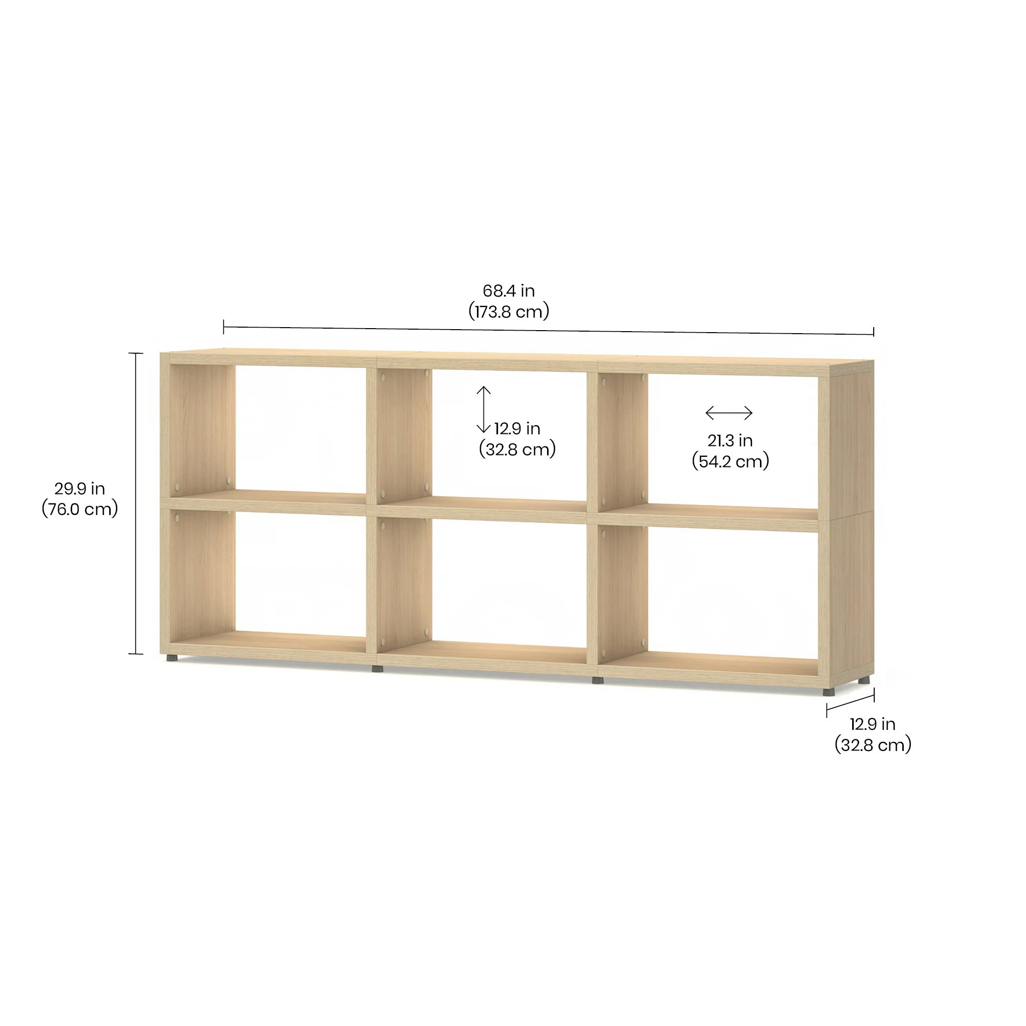 6 Cube Storage Shelf – Sturdy, Customizable Bookshelf & Cube Organizer BOON Cube Storage Shelf Rectangular 3x2 - Image 3