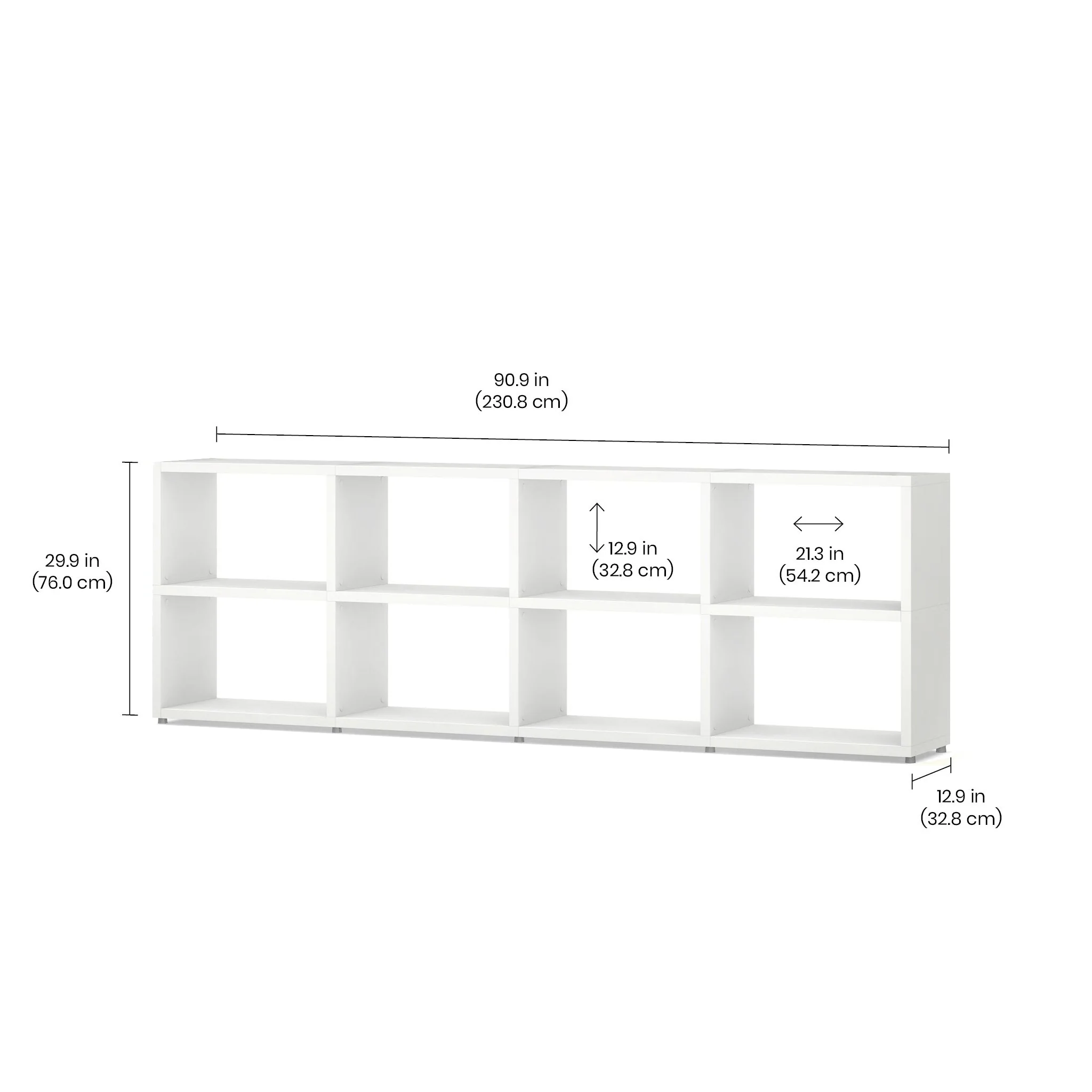 8 Cube Organizer Shelf – Modern, Modular Storage for Home & Office BOON Cube Storage Shelf Square 4x2 - Image 3