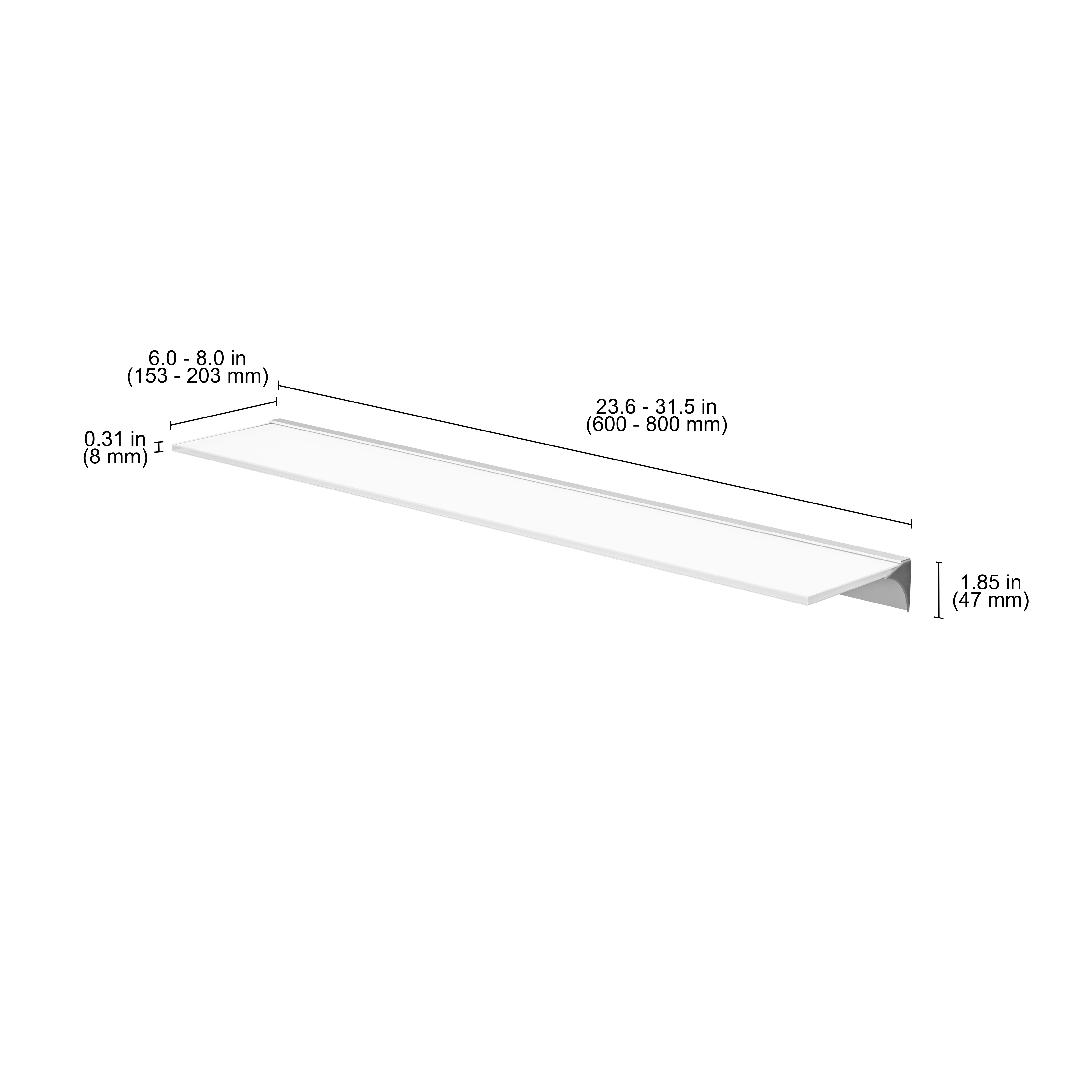 GLASSLINE Square Shelf and RAIL Glass Bracket - Image 5