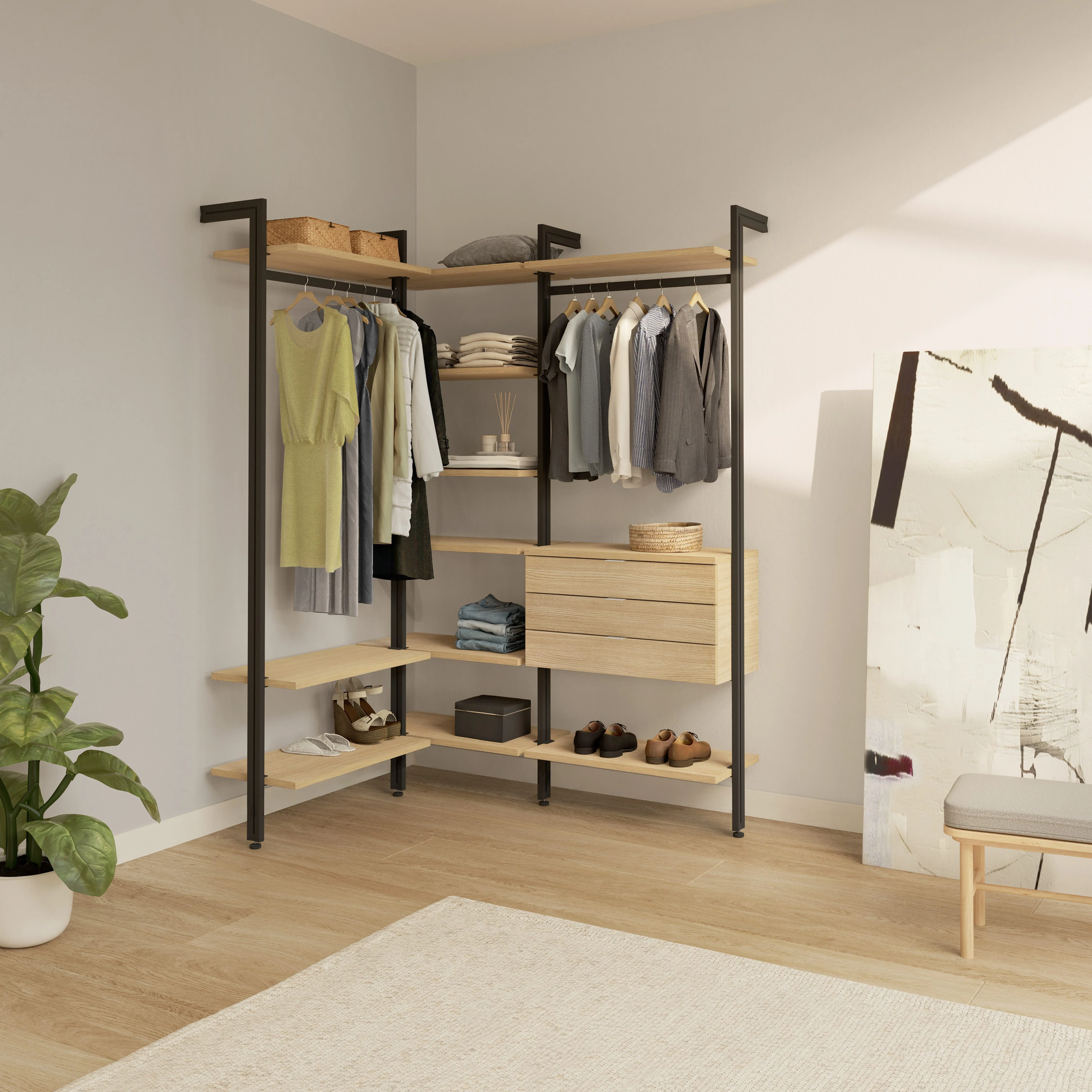 Open Wardrobe Solution with Easy Assembly - Freestanding Closet System CLOS-IT W-103 - Image 7